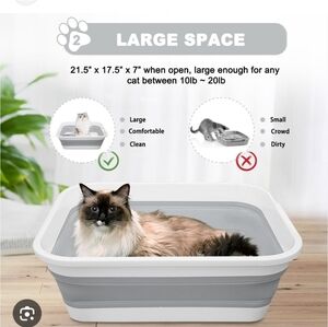 Maohegou Large Foldable Travel Cat Litter Box, designed for kittens to senior ca
